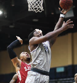 Aaron Burress playing basketball